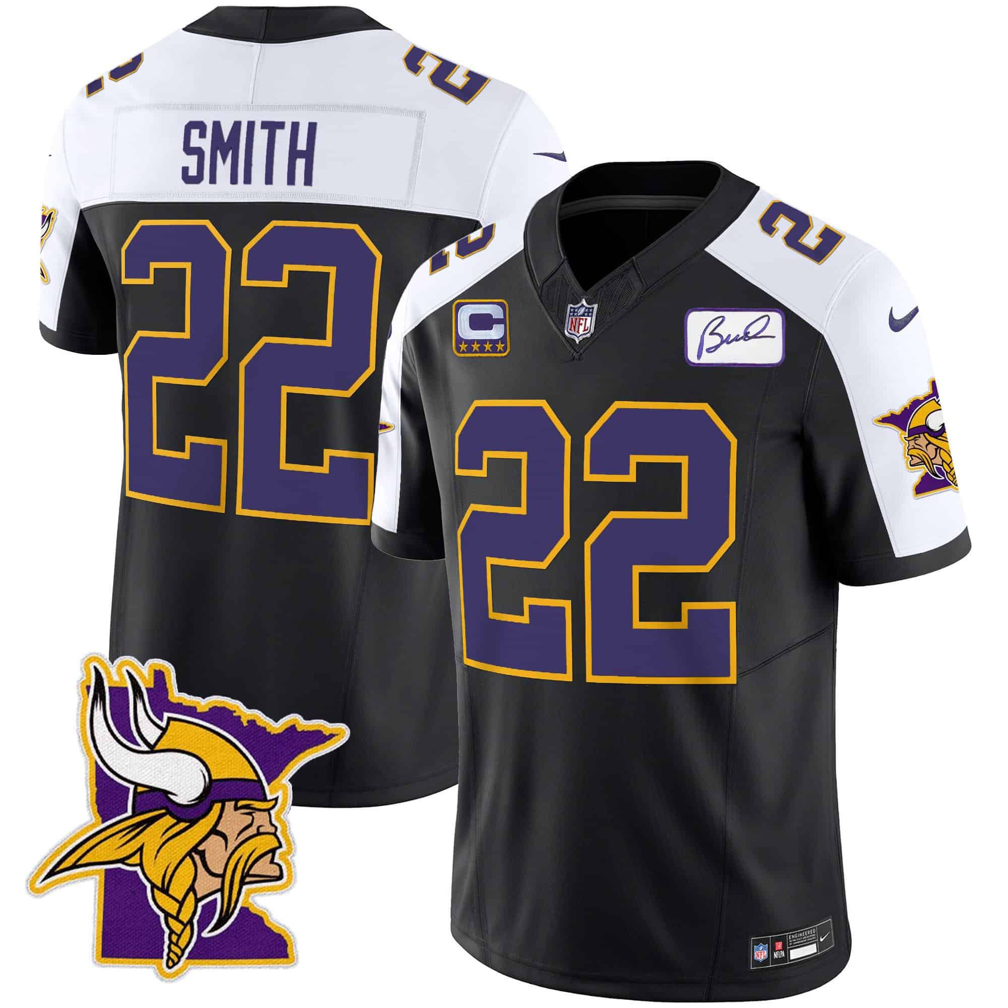 Men Minnesota Vikings #22 Smith Black 2024 Nike Patch Classic Limited NFL Jersey->indianapolis colts->NFL Jersey